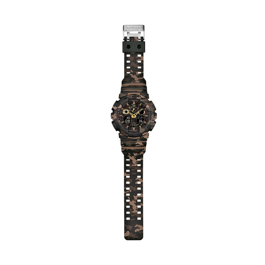 Orologio Uomo Gomma Casio Quarz GSHOCK GA-100CM-5AER Digital Analogic Camouflage