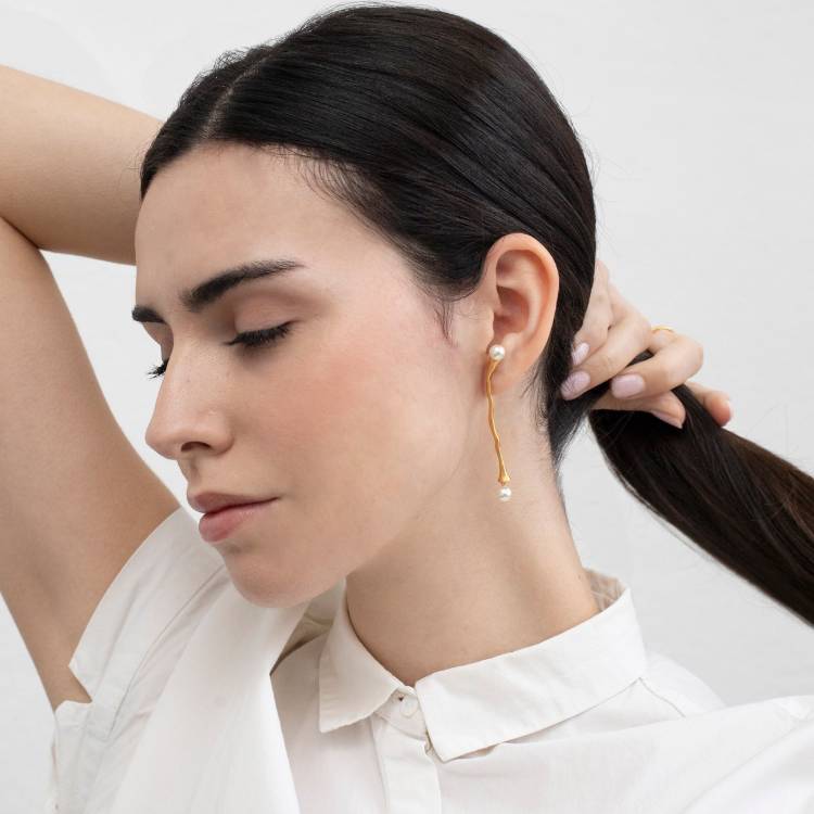 Orecchini Donna Joidart Ecalt Ottone Oro Perle JD-ECL-E03-BR