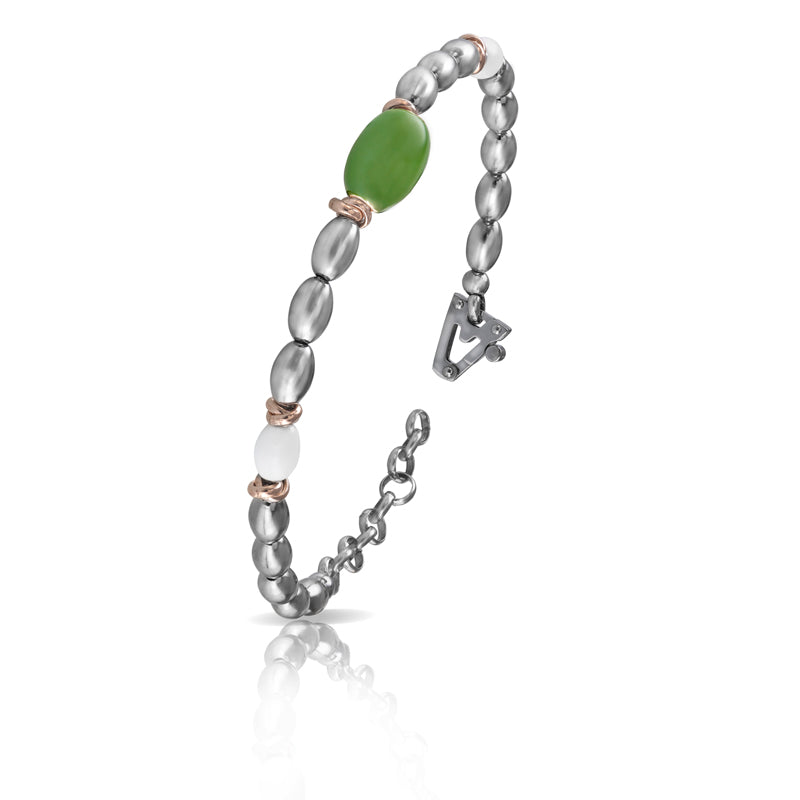 Bracciale in argento 925% con smalti sulla chiusura diamante nero ct 0,01