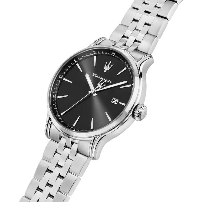 Orologio Uomo Maserati Epoca Slim Nero Acciaio Quarzo Data R8853118030