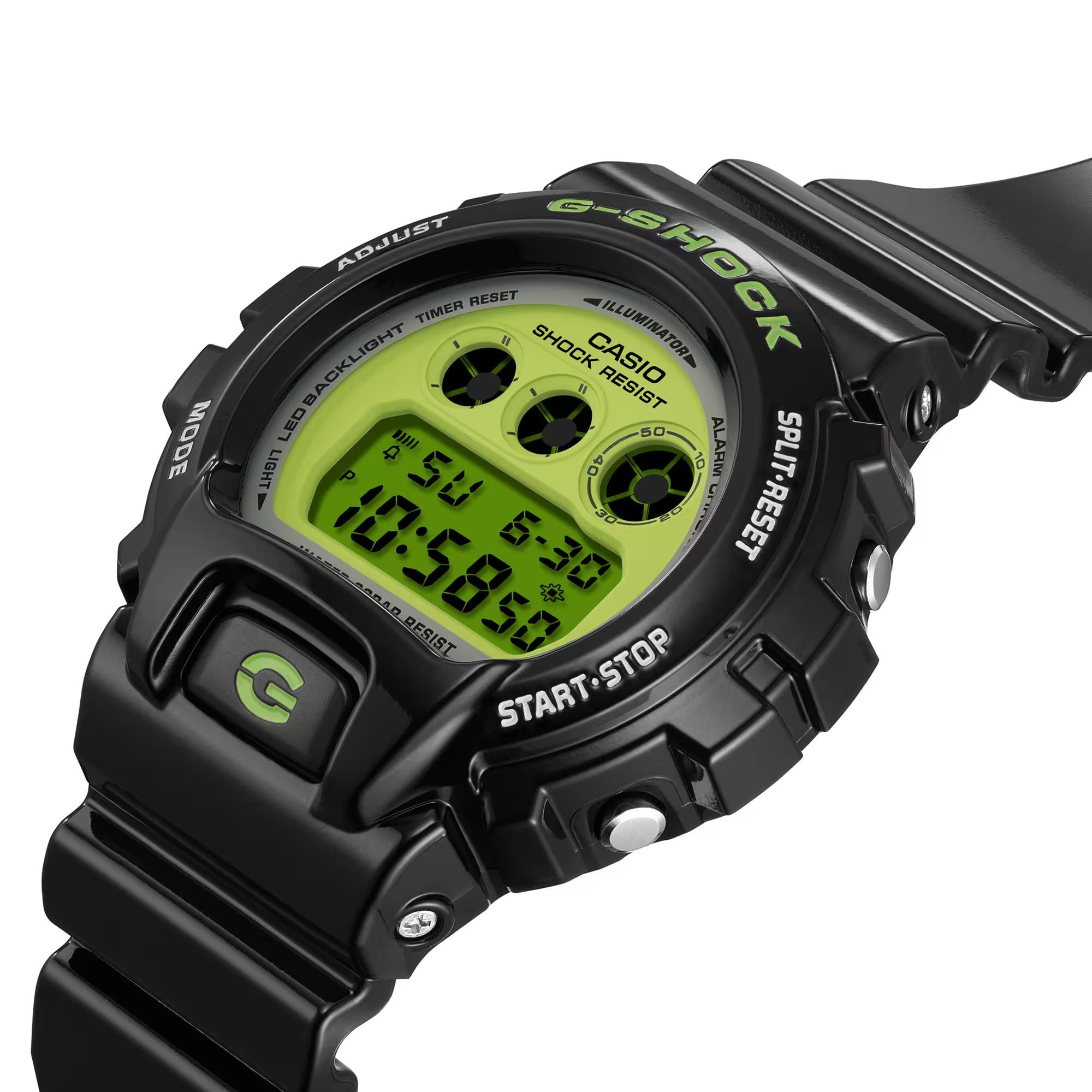 Orologio Uomo Casio G-SHOCK Quarzo Nero Lucido Fluorescente Verde DW-6900RCS-1ER