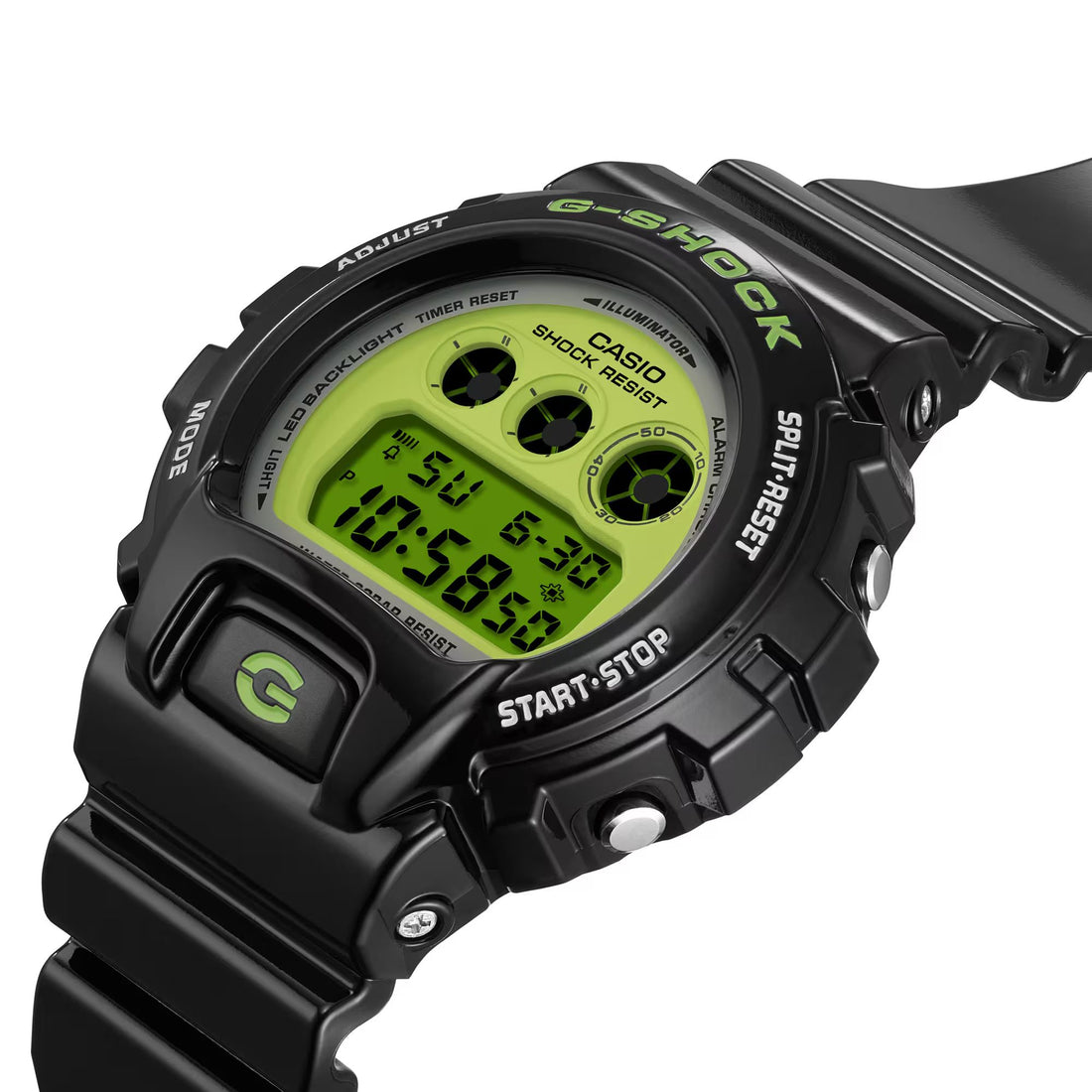 Orologio Uomo Casio G-SHOCK Quarzo Nero Lucido Fluorescente Verde DW-6900RCS-1ER