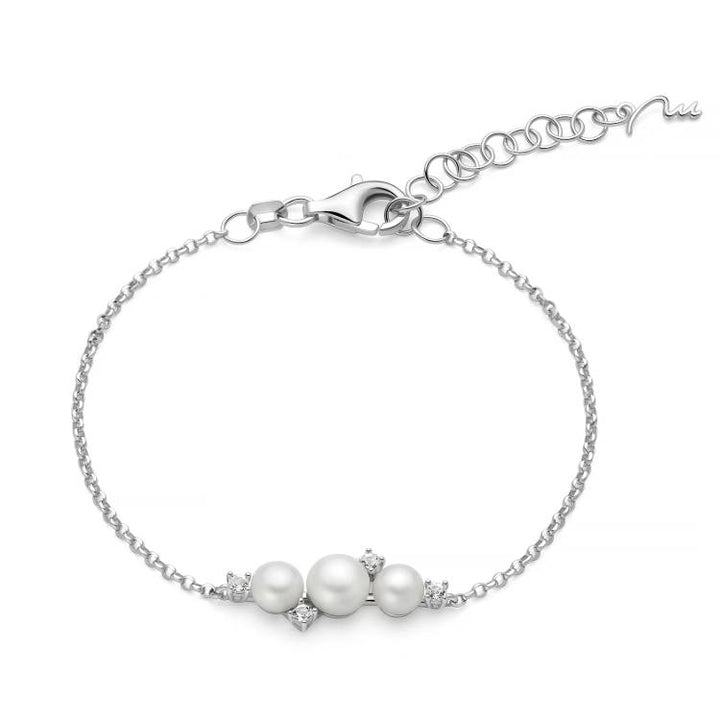 Bracciale Donna Miluna Andromeda Argento 925 Perle Bianche Topazio Bianchi PBR3751
