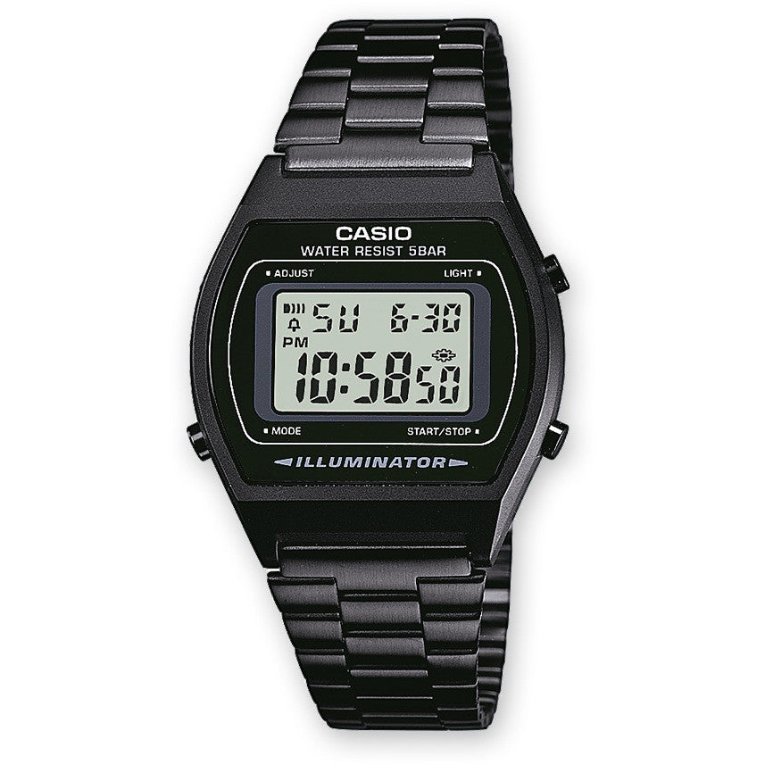 Orologio Donna Acciaio Casio Quarzo Nero PVD Digitale Vintage B640WB-1AEF