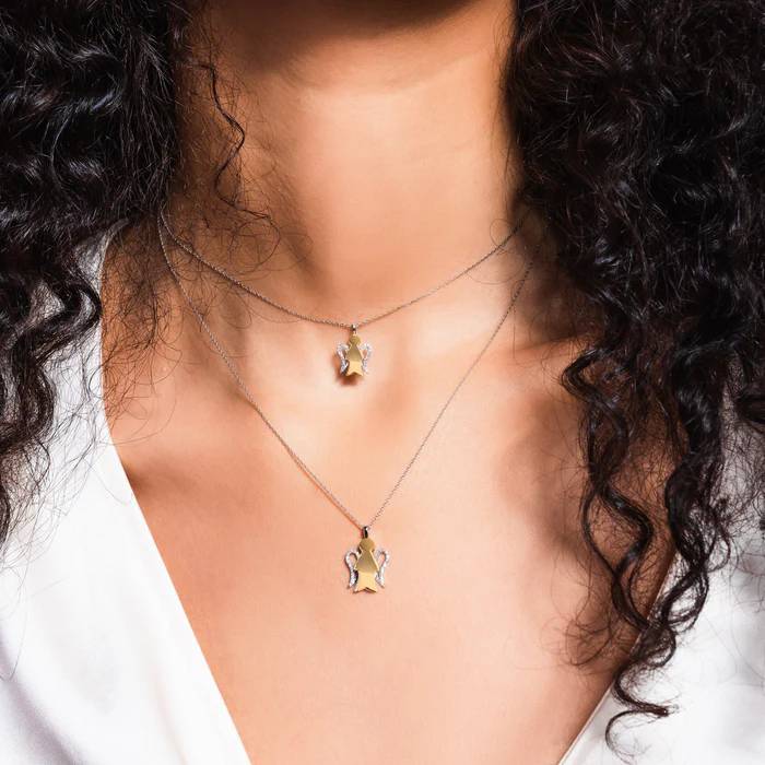 Collana DonnaRobgerto Giannotti Oro 18 KT Angelo Diamanti PZ674