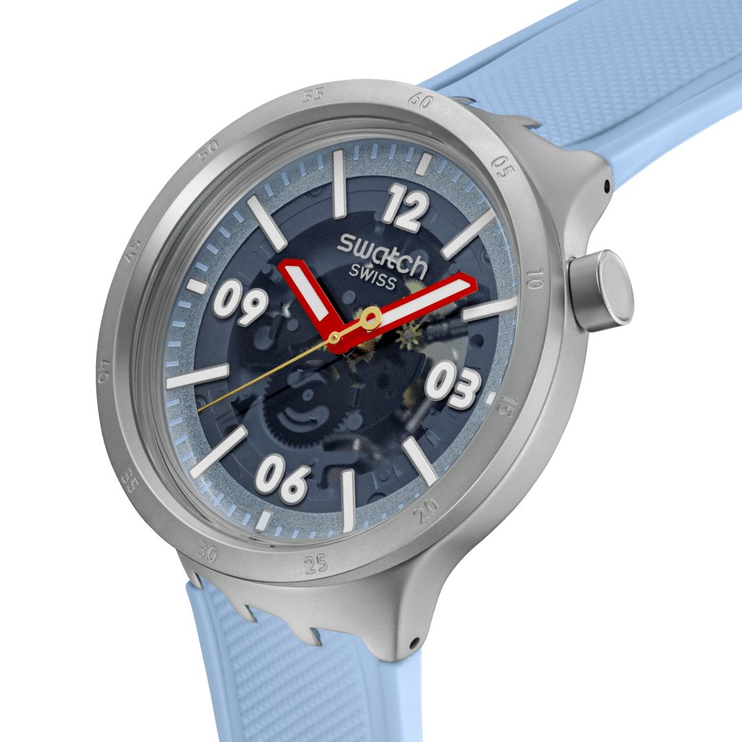 Orologio Uomo Swatch BIG BOLD MOMENT Scheletrato Azzurro SB07S122