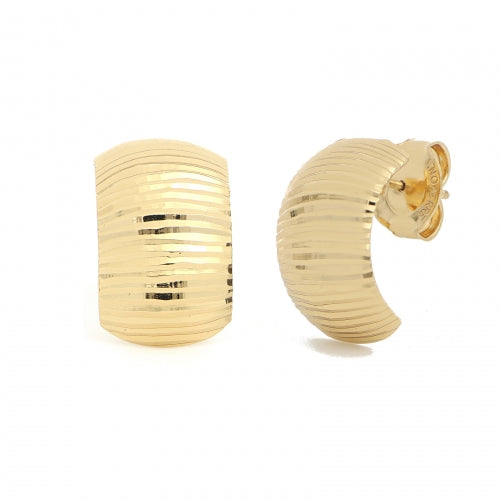 Orecchini Donna Unoaerre 1AR Bronzo Dorato Sfaccettato Semicerchio 512221