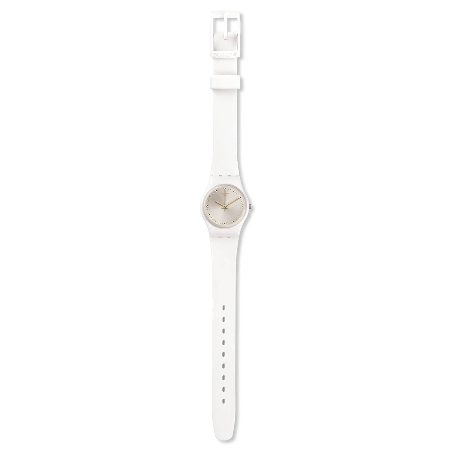 Orologio Donna Bambino Gomma Silicone Swatch Quarzo Solo tempo Bianco LW148