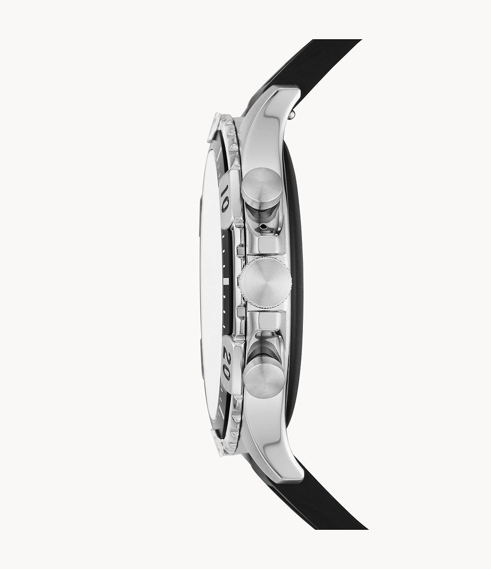Orologio Uomo Fossil Acciaio Smartwatch Wear OS Nero Gomma FTW4041