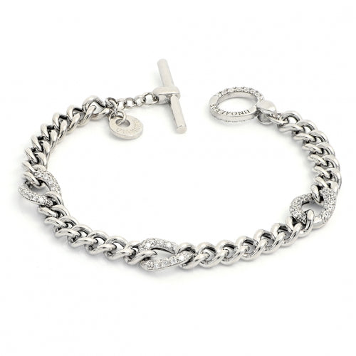 Bracciale Donna Unoaerre Argento Lucido Catena Groumette Zirconi 514954