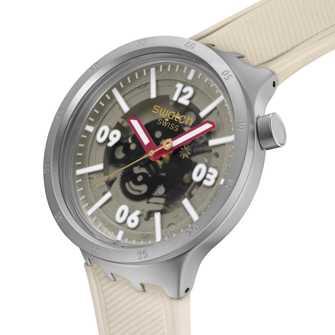 Orologio Uomo Swatch CONFIDENT MOMENT Scheletrato Bianco SB07S125