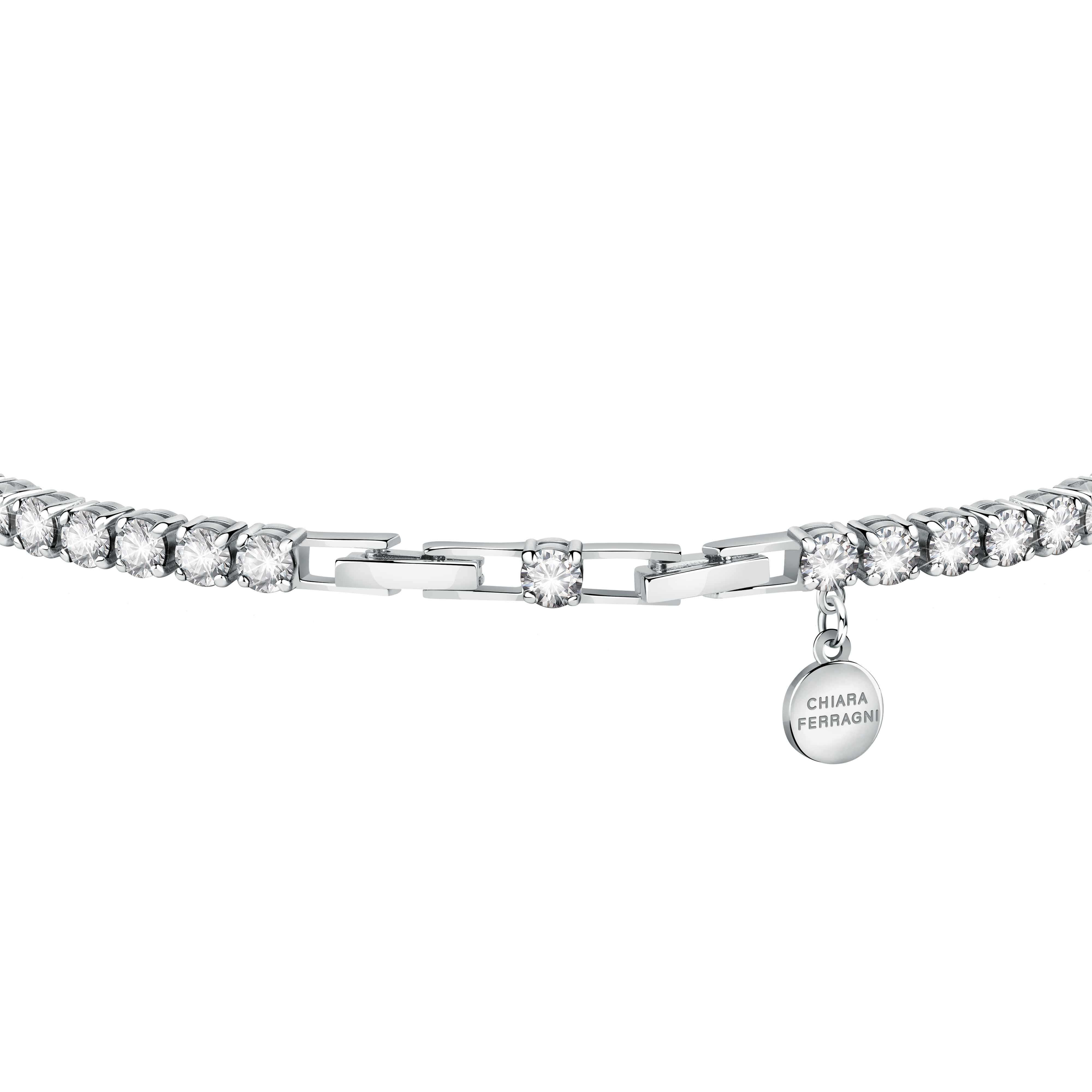 Bracciale Donna Chiara Ferragni Tennis Zirconi Bianchi Rosa Cuori