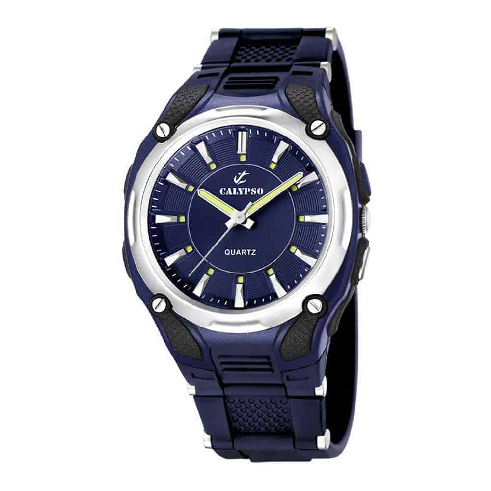 Orologio Uomo Calypso Gomma Quarzo Solo Tempo Resina Blu Nero K5560/3