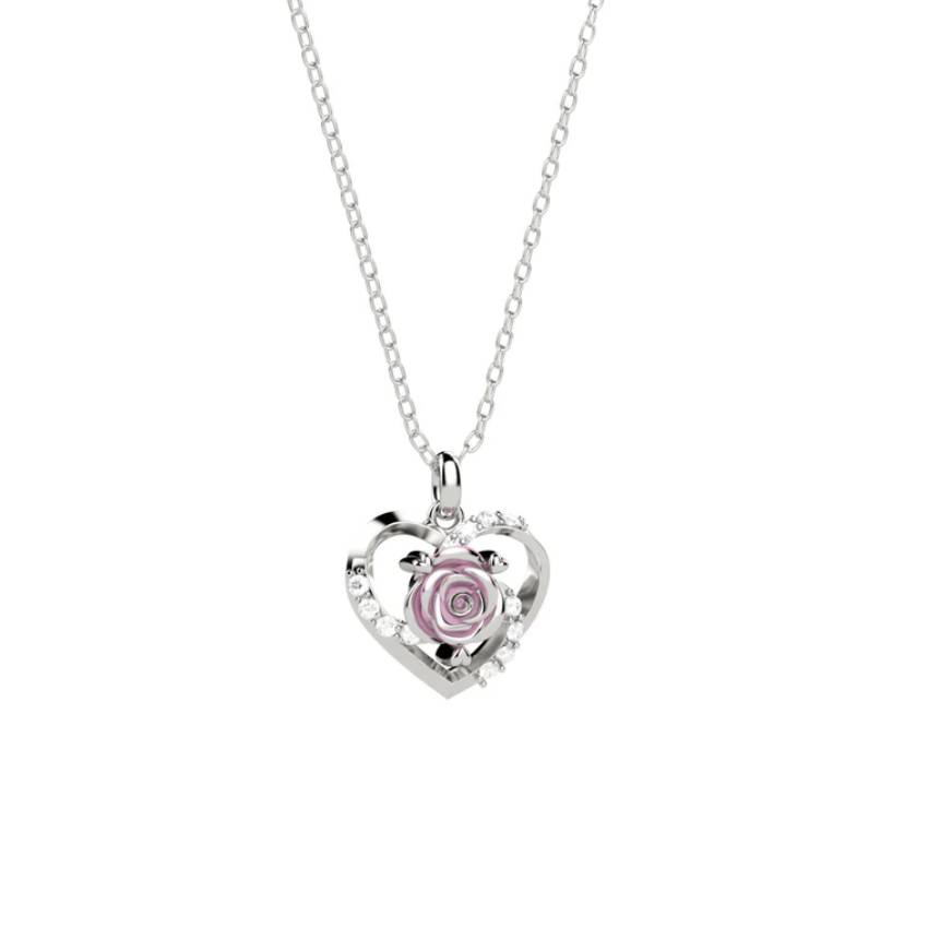 Collana Bambina Nanàn Argento 925 Rosa Cuore Zirconi NAN0643