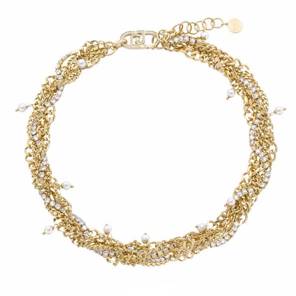 Collana Donna Liu Jo Acciaio Gold Perle Strass LJ3074