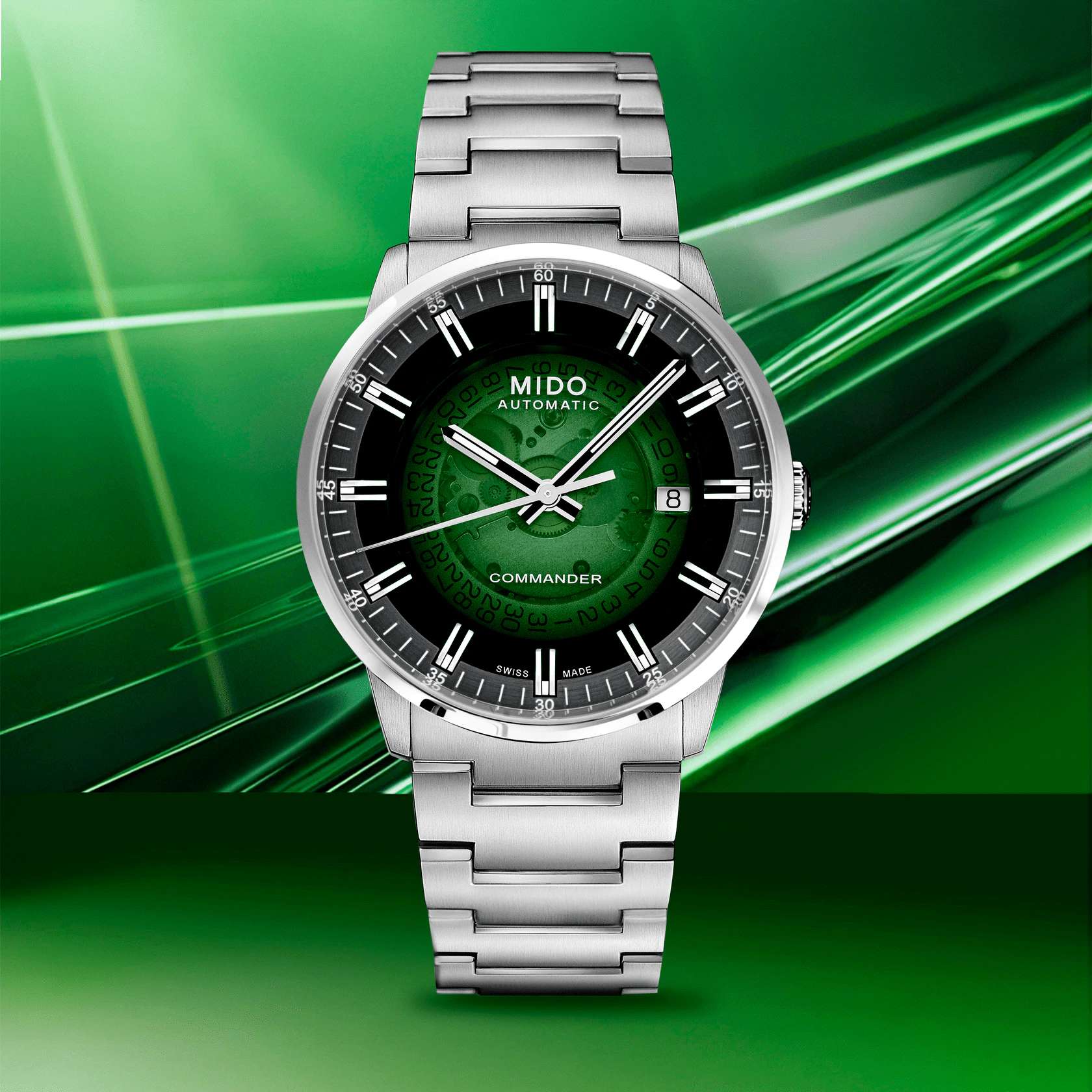Orologio Uomo Mido Automatico Commander Scheletrato Verde M0214071141103