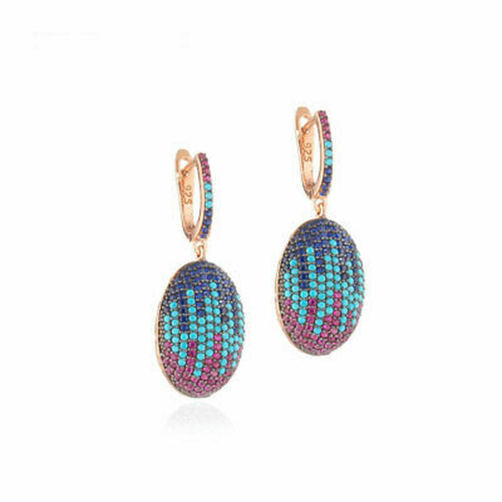 Orecchini Donna Sogni Argento Rosè 925 Pendenti Zirconi Colorati OR002RM