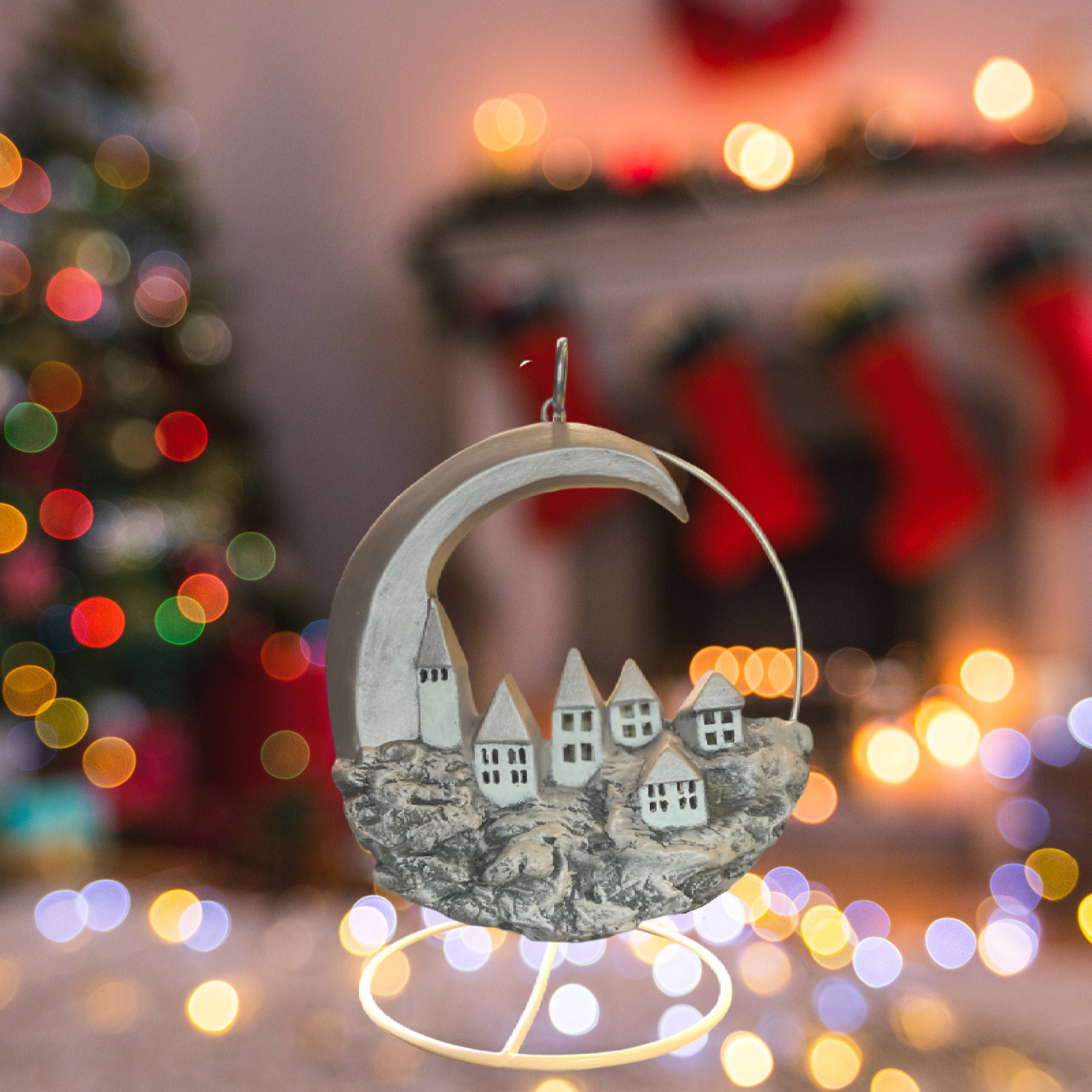 Decorazione Luna Con Paesaggio Ceramex Toupe 3039.80