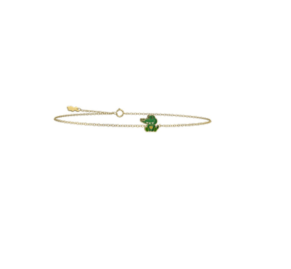 Bracciale Bambino Nanan Oro 9 KT con Coccodrillo verde NGLD0086