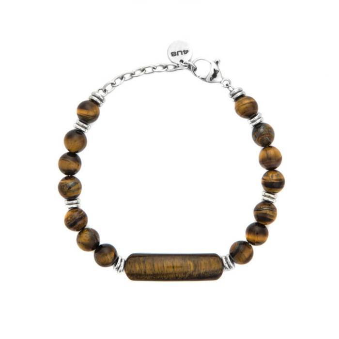 Bracciale Uomo Acciaio 4US Cesare Paciotti Occhio Di Tigre Gialla 4UBR8636