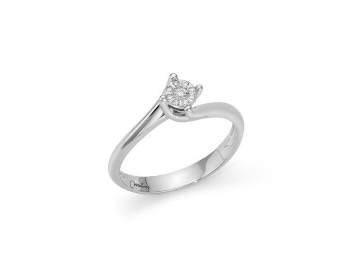 Anello Donna Miluna Solitario Oro Bianco 18 KT Diamanti LID3282
