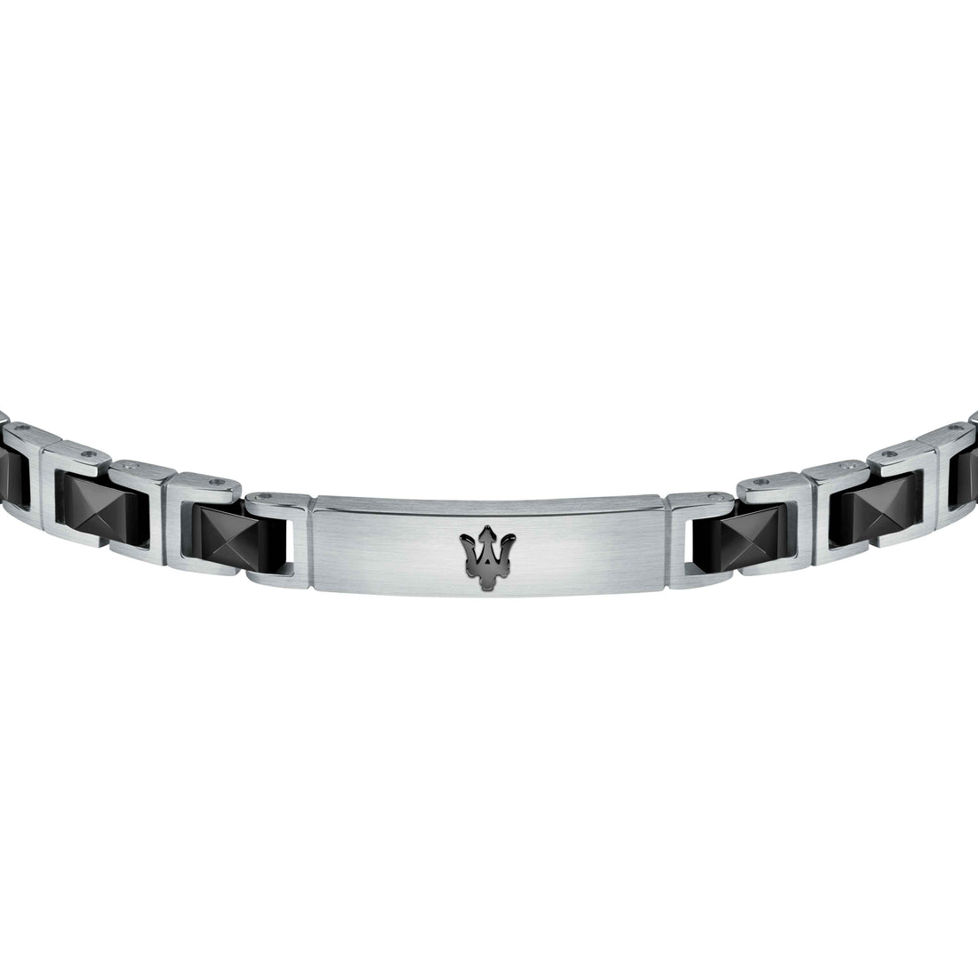 Bracciale Uomo Maserati Acciaio Semirigido Ceramica Nera Sfaccettata JM420ATI06