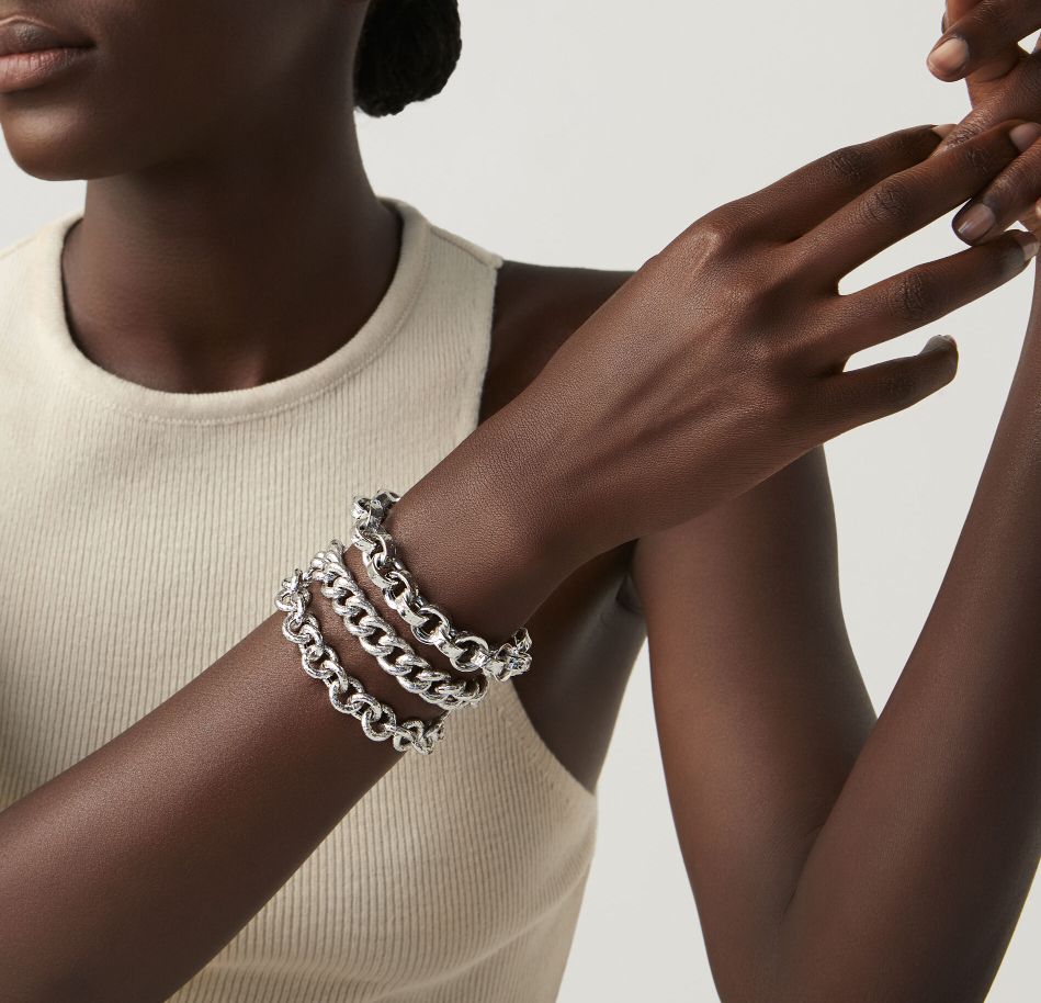 Bracciale Donna Giovanni Raspini Argento 925 Rolò Martellata 10509