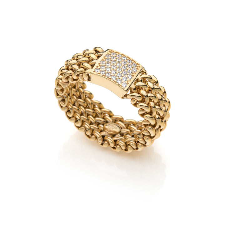 Anello Donna Unoaerre Argento dorato Con Zirconi 520216