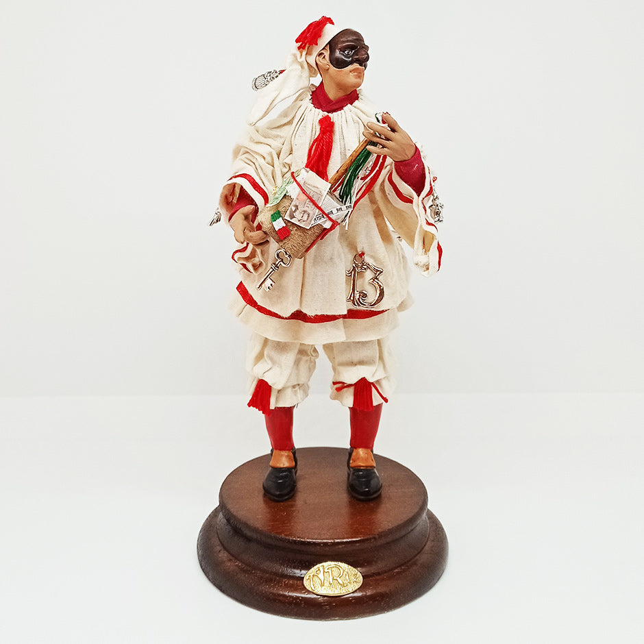 Scultura Pulcinella Scaramantica Porta Fortuna Terracotta Artè Fatto A Mano