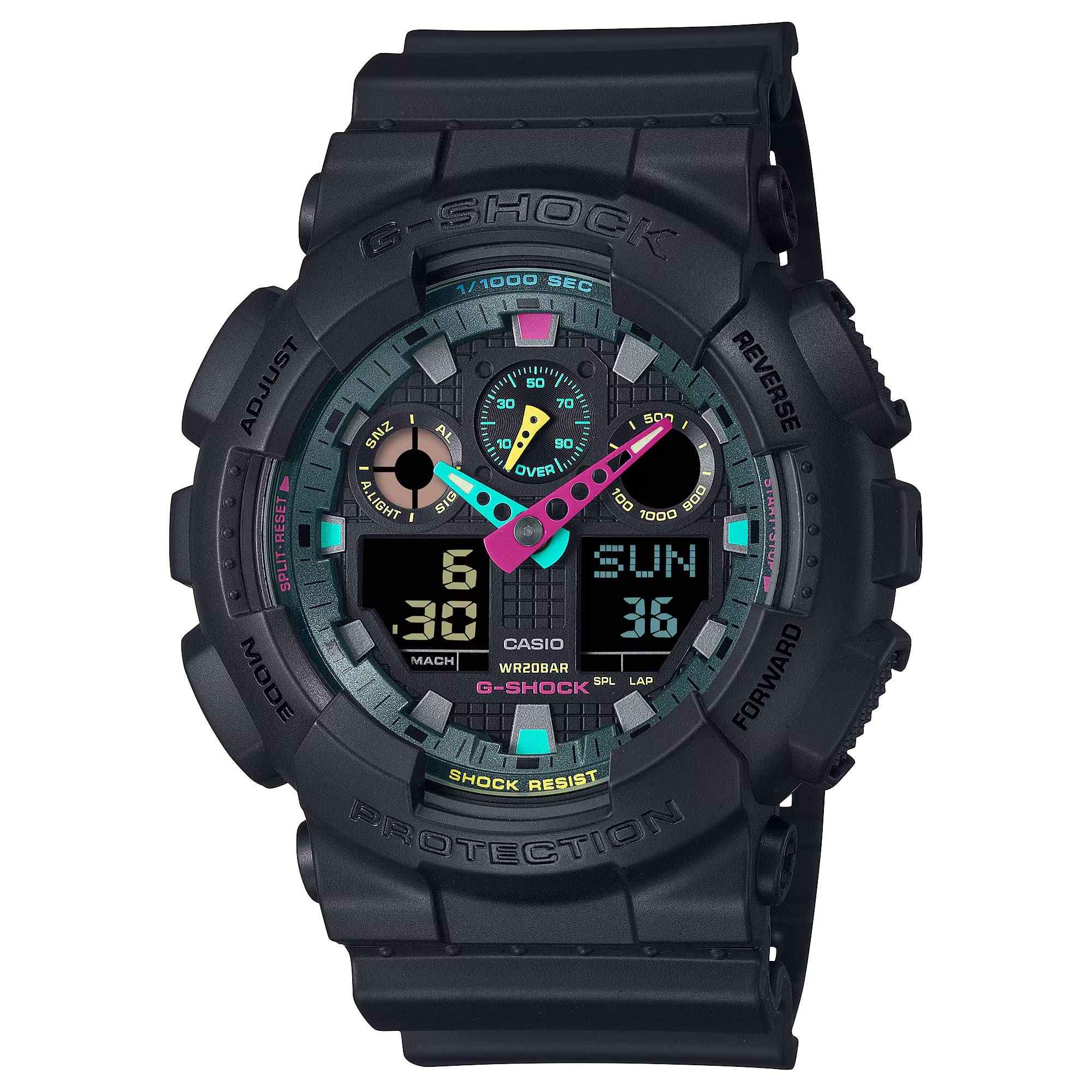 Orologio Uomo Casio G-SHOCK Quarzo Nero Fluorescente GA-100MF-1AER