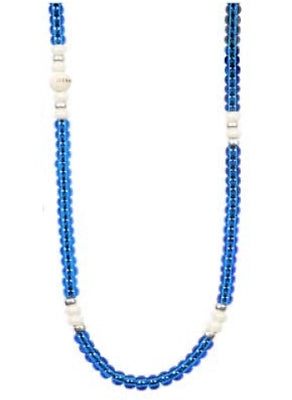 Collana Unisex Gerba Argento 925 Pietre Naturali Murrine Blu Bianco CM03
