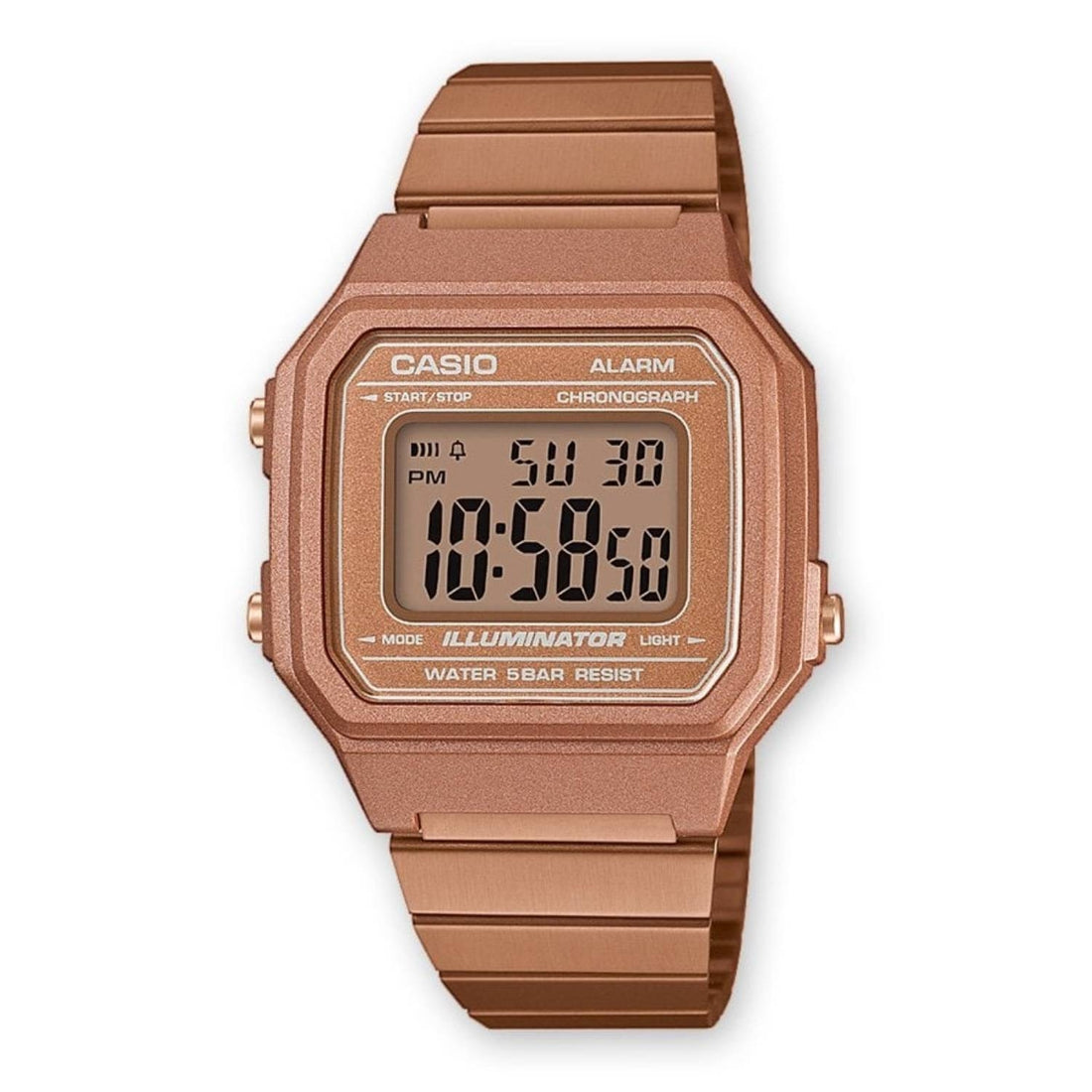 Orologio Donna Acciaio Casio Digitale Vintage Rosè B650WC-5AEF Sveglia Timer