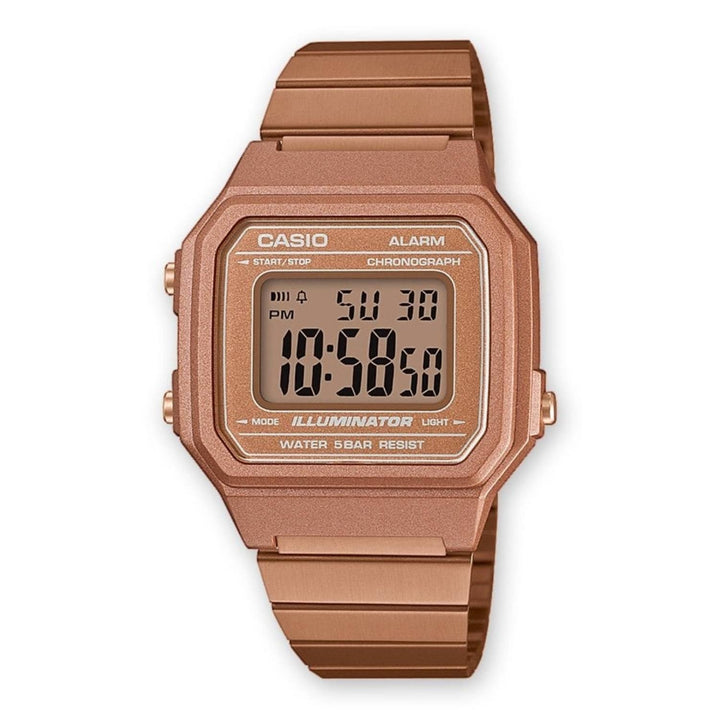 Orologio Donna Acciaio Casio Digitale Vintage Rosè B650WC-5AEF Sveglia Timer