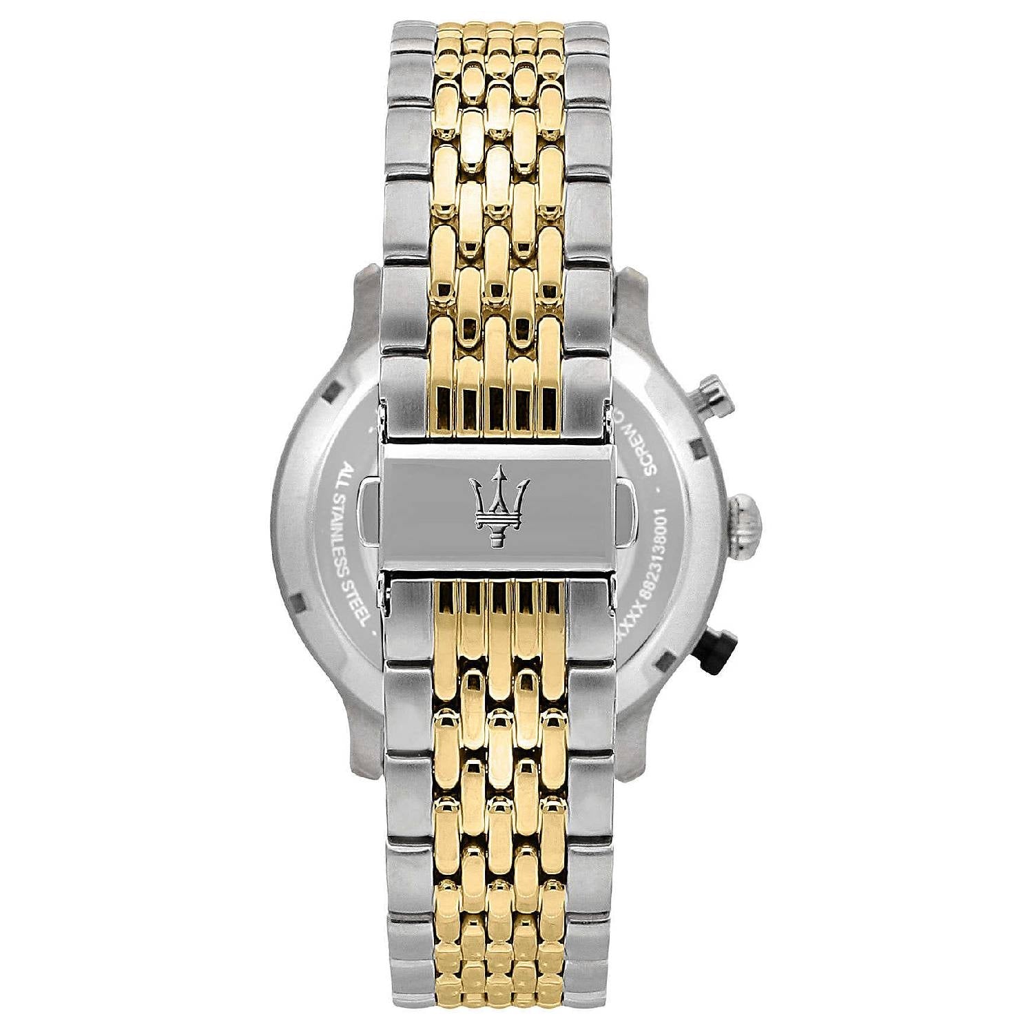 Orologio Uomo Acciaio Maserati Cronografo Legend Data Dorato Marrone R8873638003