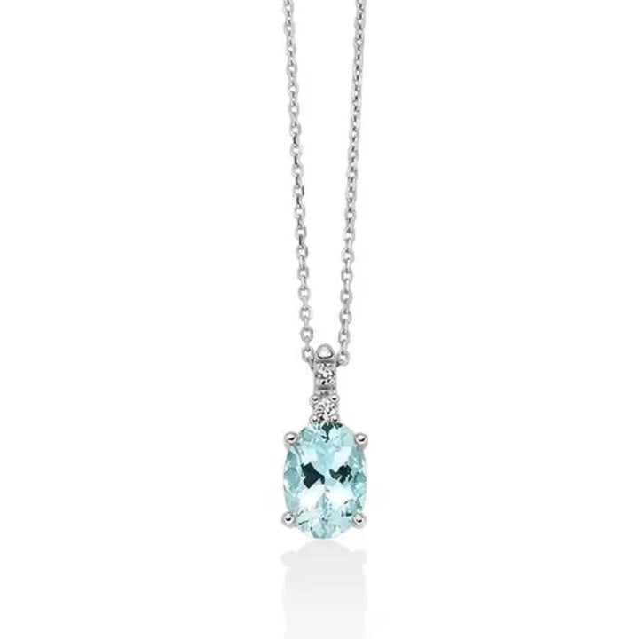 Collana Donna Miluna Acquamarina Ovale e Diamanti CLD4732