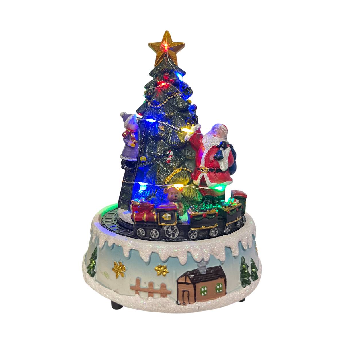 Scultura Il Mondo Dei Carillion Albero Di Natale Treno Led 63034