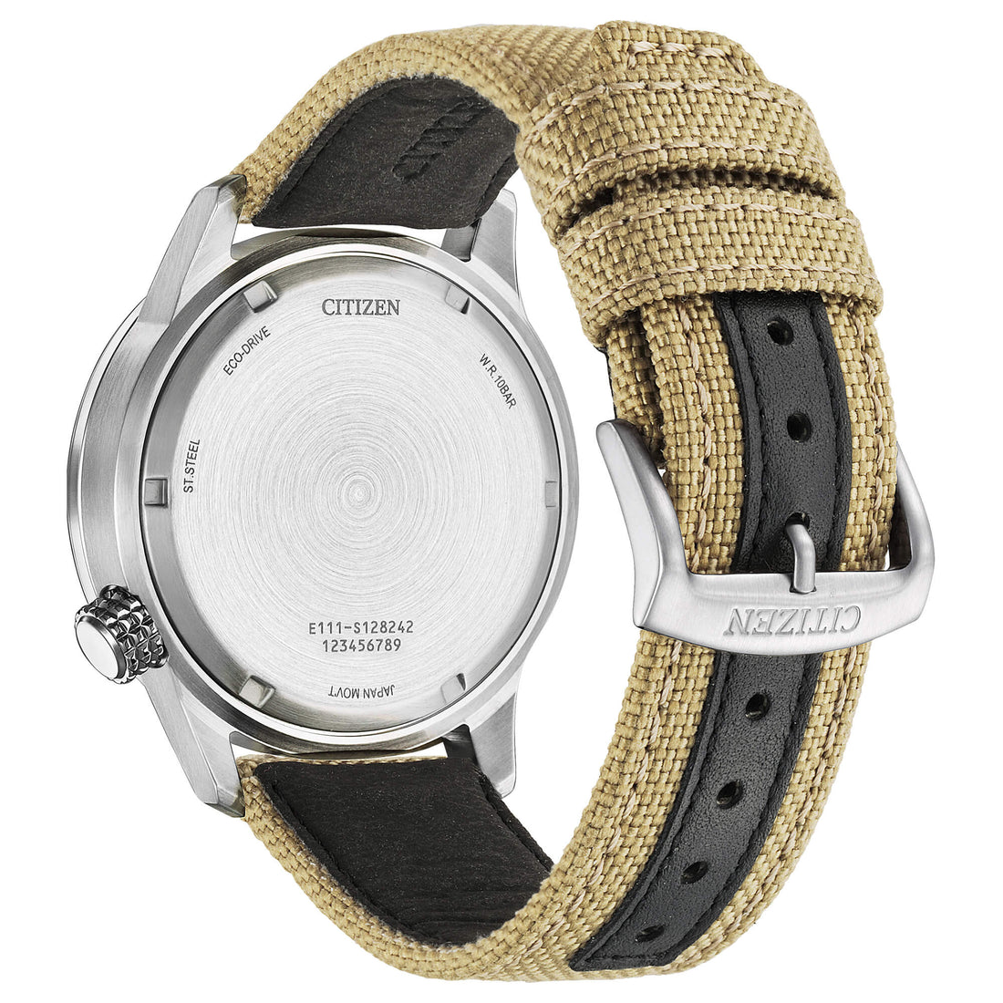 Orologio Uomo Citizen Aviator Eco Drive Solo Tempo Data Acciaio Cordura BM7550-10E