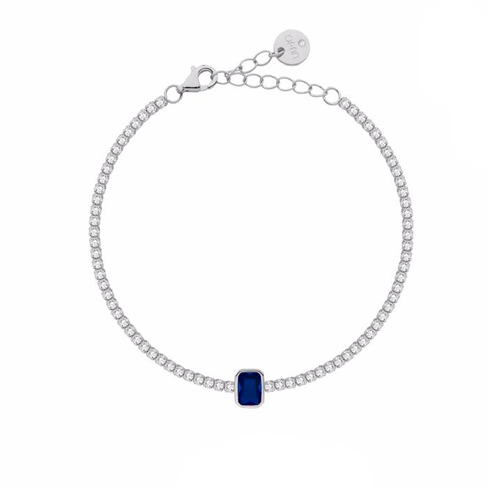 Bracciale Donna Liu Jo Argento 925 Tennis Zircone Blu ALJ348