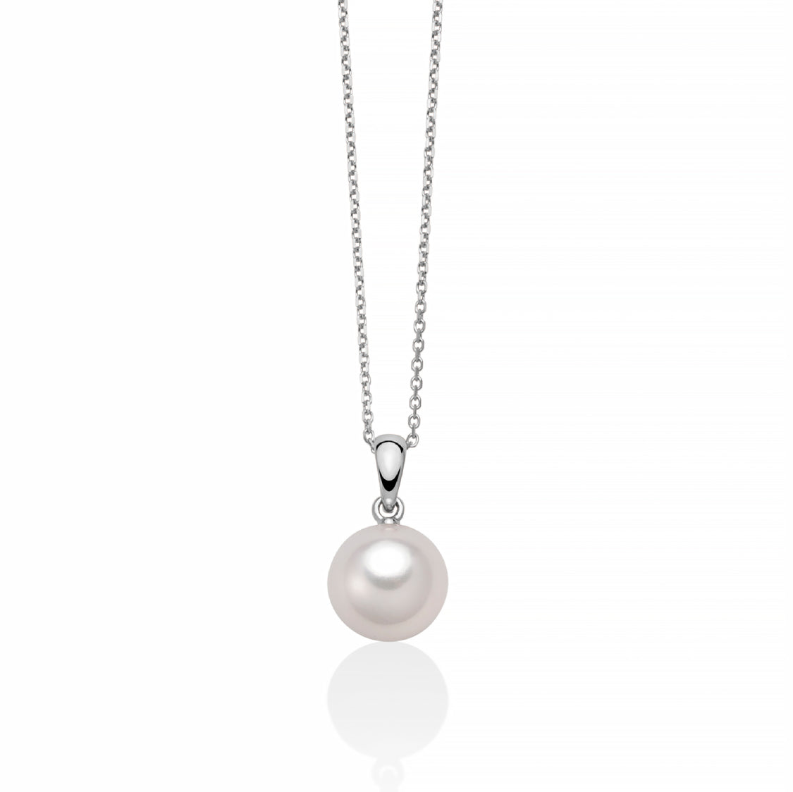 Collana Donna Miluna Girocollo Oro Bianco 18 KT Perla Tonda 7,5-8 mm PCL5497