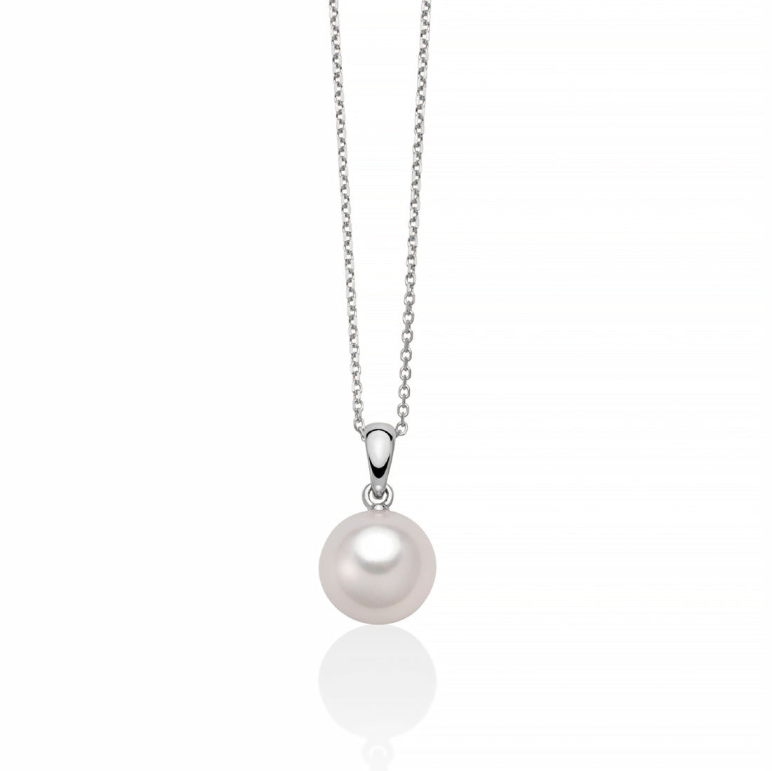 Collana Donna Miluna Girocollo Oro Bianco 18 KT Perla Tonda 7,5-8 mm PCL5497