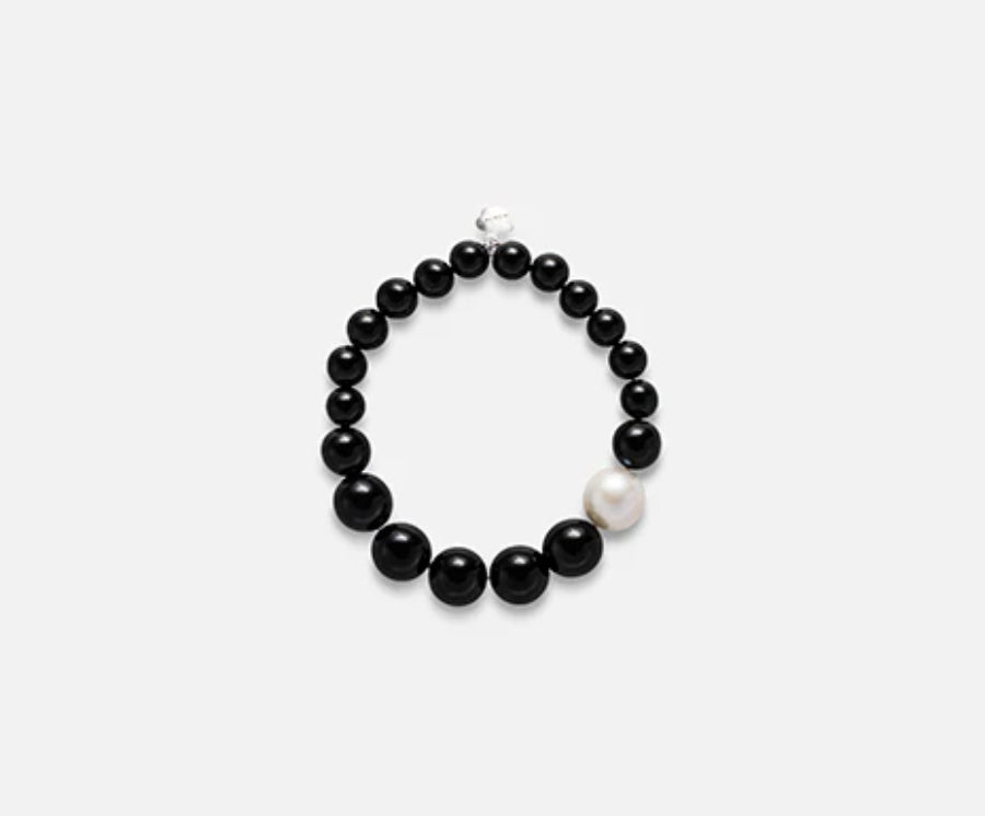 Bracciale Donna Elastico Mikiko Onice Perla A Scalare MB7410A4ONICE