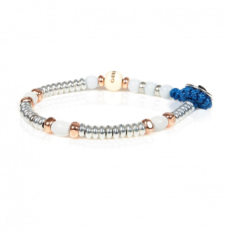 Bracciale Unisex Gerba Argento 925 Mon Amour Pietre Agata Bianca Lucida MA15