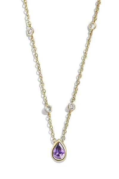 Collana Donna Liu Jo Acciaio Catena Pietra Viola LJ2741