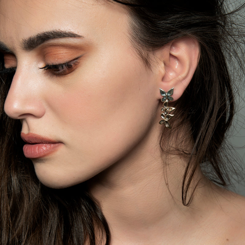 Orecchini Donna Nemoris Argento 925 Bronzo Rosè Farfalle Primavera BOF12