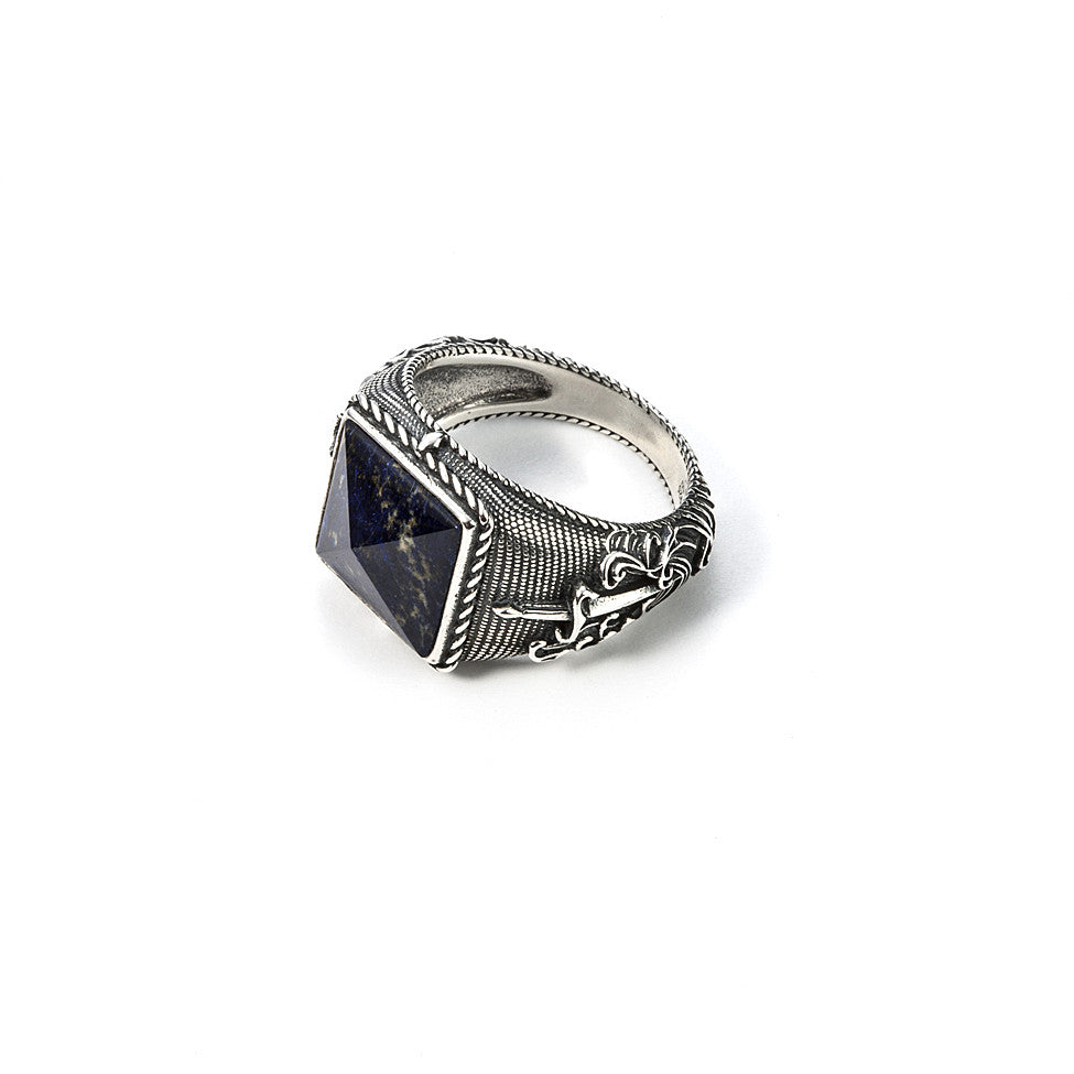 Anello Uomo Cesare Paciotti Argento E Lapislazzuli Royal Couple JPAN1811V-22