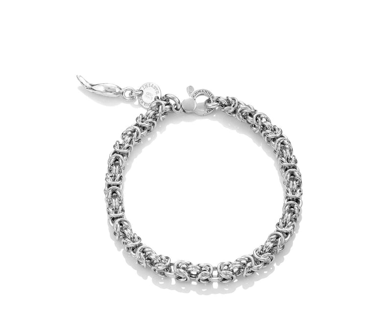 Bracciale Donna Giovanni Raspini Argento 925 Catena Maglia Bizantina misura Media 10143
