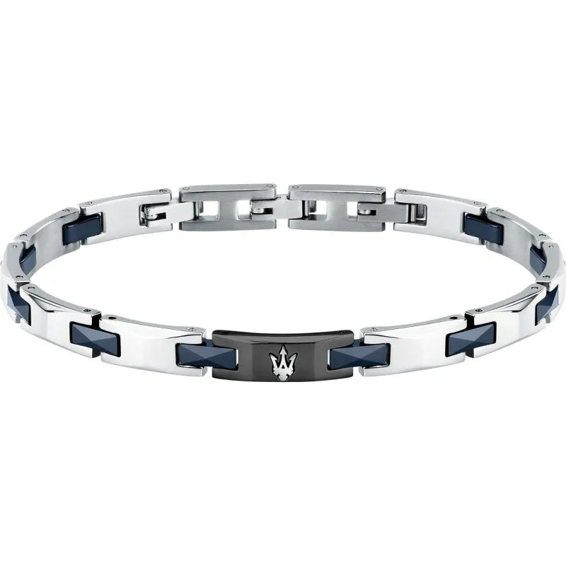 Bracciale Uomo Acciaio Maserati  e Ceramica blu JM424ATZ52