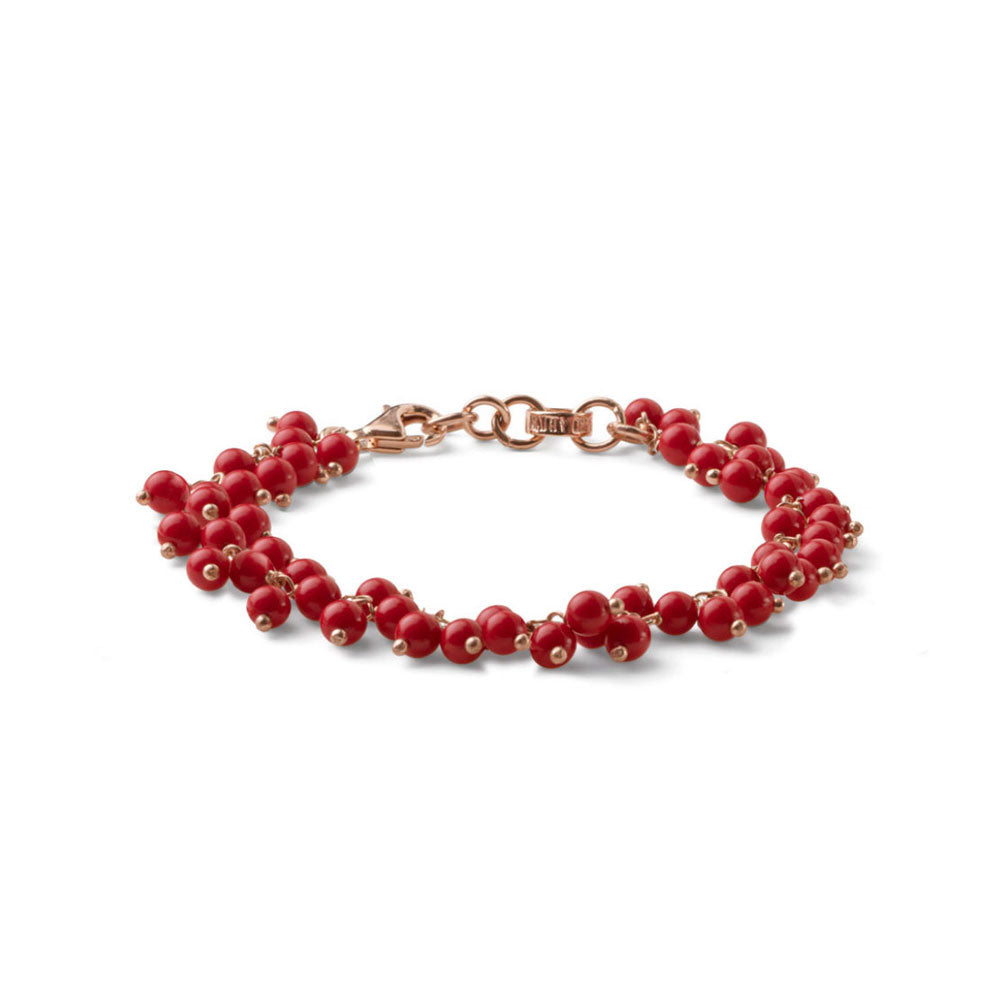 Bracciale Donna Maria Cristina Sterling Argento 925 Pasta Di Corallo Rosso G4104