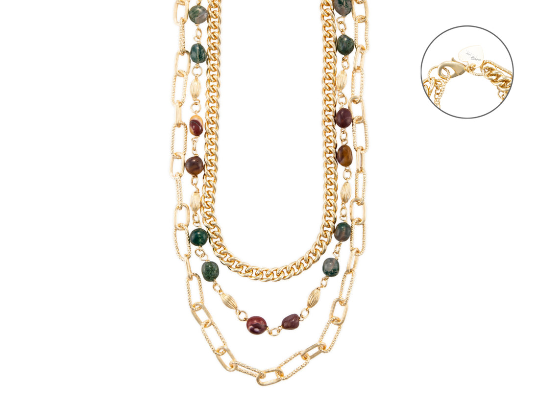 Collana Donna 4US Cesare Paciotti Acciaio con pietre multicolore  4UCL7298W