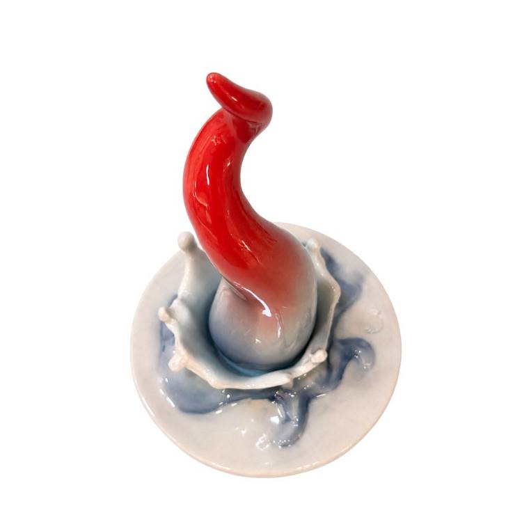 Scultura Macrì Corno Splash Un Bagno Di Fortuna 20 cm TE132